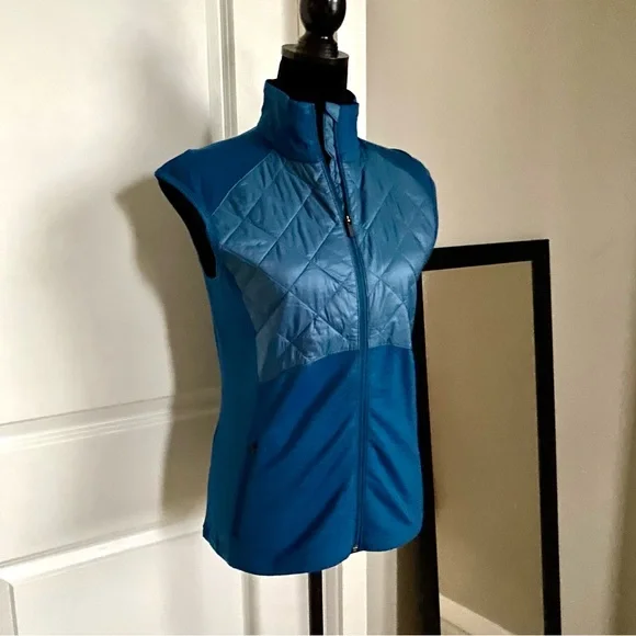 Icebreaker Womens Largo Ellipse Vest Merino Wool Quilted GT Size Medium blue - Picture 2 of 9